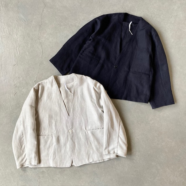 ARTEPOVERA セレモニー リネンポリエステル混 ノーカラージャケット