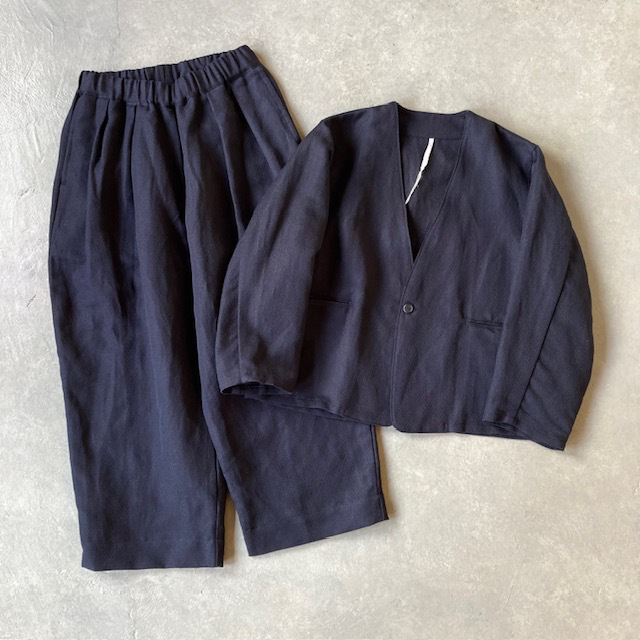 ARTEPOVERA セレモニー リネンポリエステル混 ノーカラージャケット