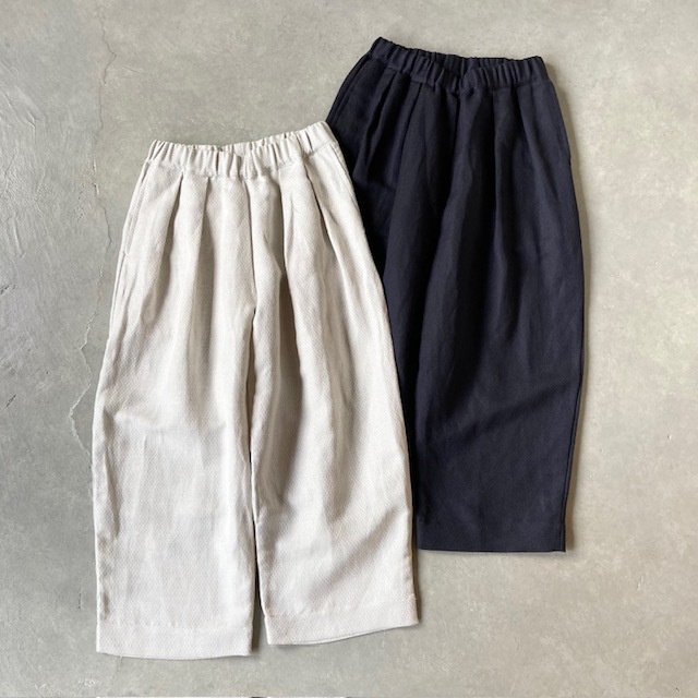 ARTEPOVERA セレモニー リネンポリエステル混 2タックイージーパンツ