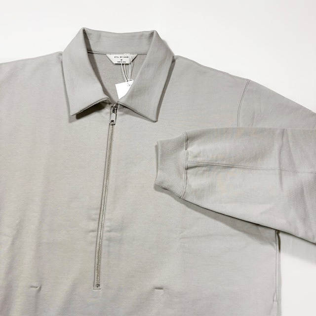 STILL BY HAND フレンチテリーハーフジッププルオーバースウェット