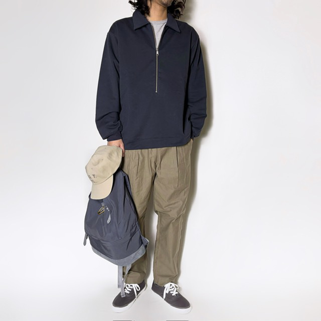 STILL BY HAND フレンチテリーハーフジッププルオーバースウェット