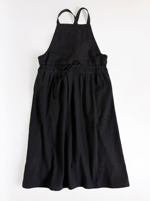 ARMEN  COTTON LINEN HERRINGBONE  APRON ONE-PIECE