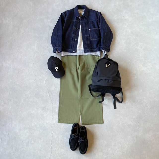 HTS (HARROW TOWN STORES) COTTON LINEN KERSEY BAKER PANTS