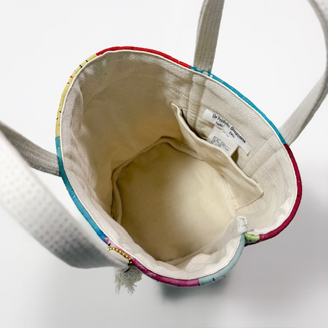 ARTE POVERA インドキルトラリー&フランスシーツMIX NEW ラウンド BAG (M)