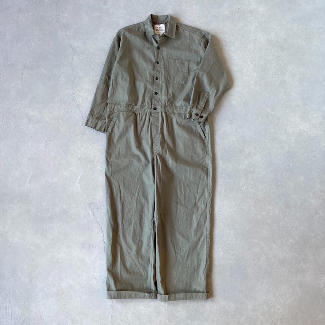 HTS (HARROW TOWN STORES) COTTON HERRINGBONE WASH ONE-UP COLLAR OVERALLS
