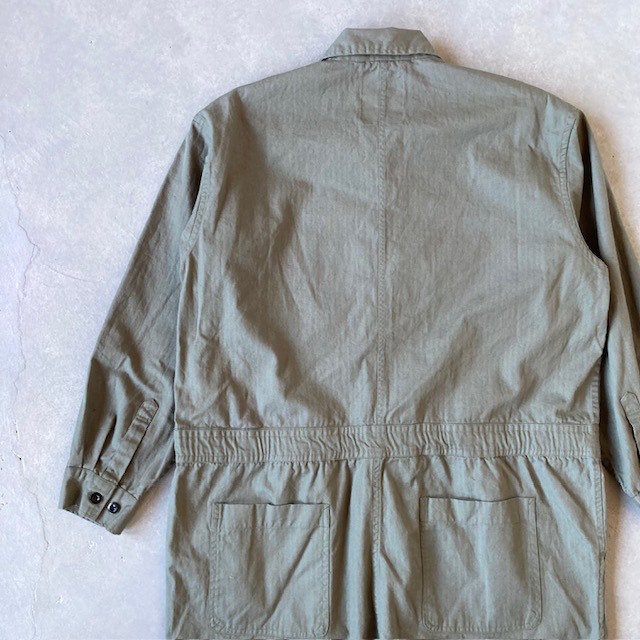 HTS (HARROW TOWN STORES) COTTON HERRINGBONE WASH ONE-UP COLLAR OVERALLS