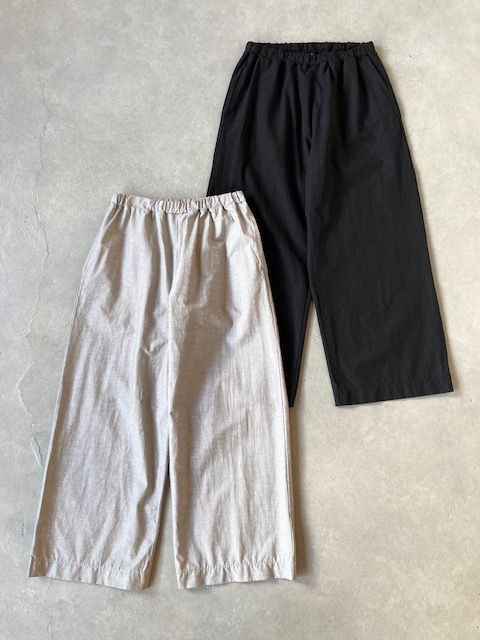 PRIT 綿麻ストレッチワイドパンツ
