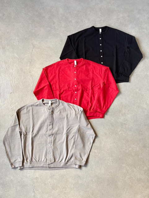 PRIT プレーティング天竺 クルーネックカーディガン