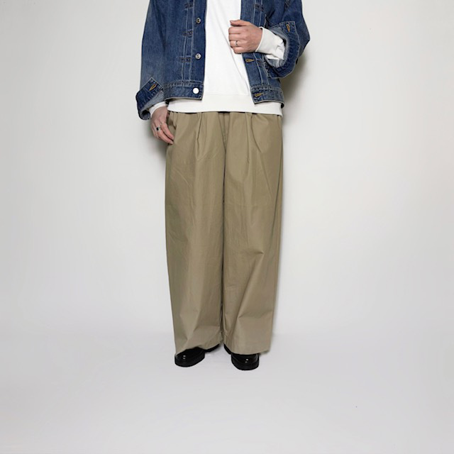 maison de soil COTTON DYED WEATHER 2TUCK WIDE EASY PANTS