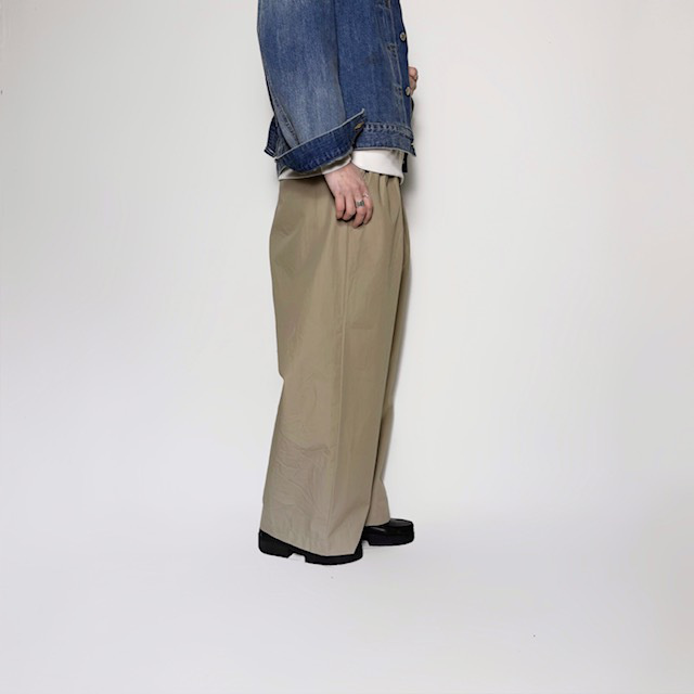 maison de soil COTTON DYED WEATHER 2TUCK WIDE EASY PANTS
