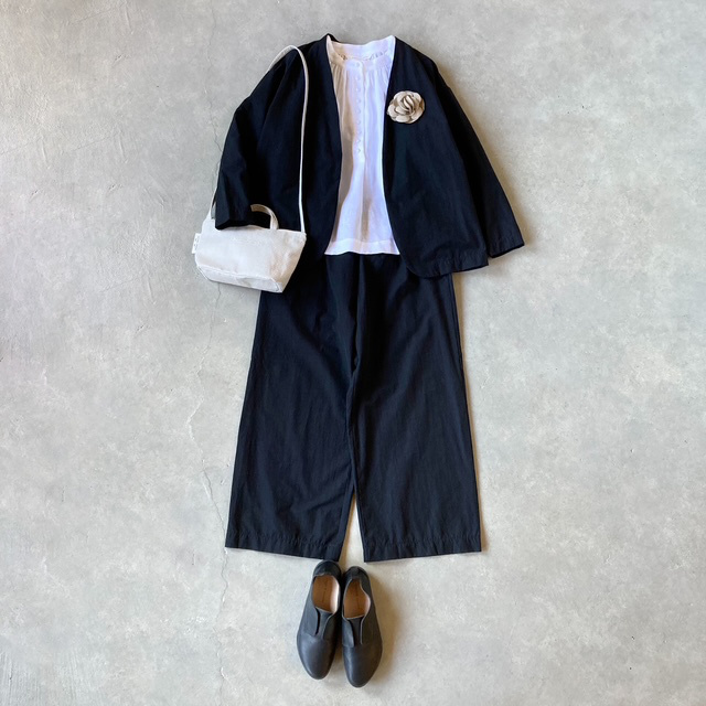 PRIT 綿麻ストレッチワイドパンツ