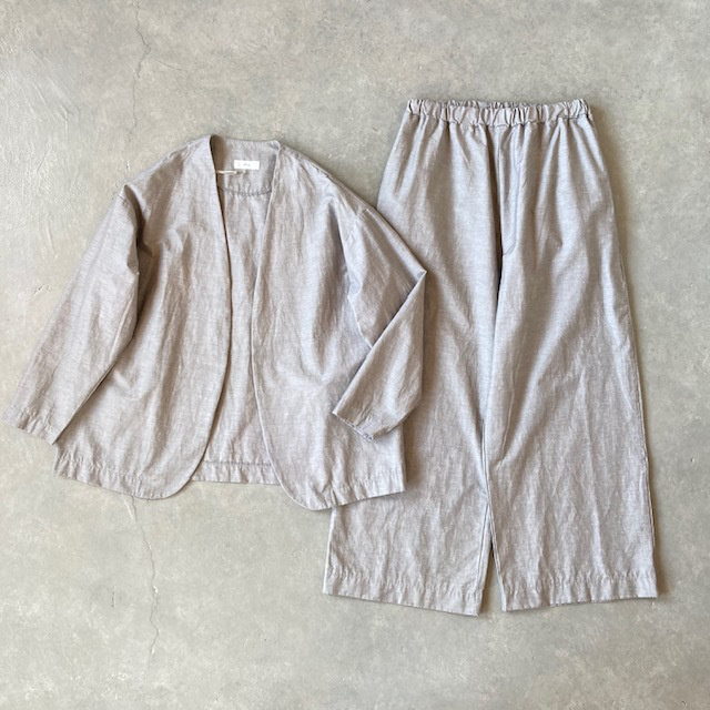 PRIT 綿麻ストレッチワイドパンツ