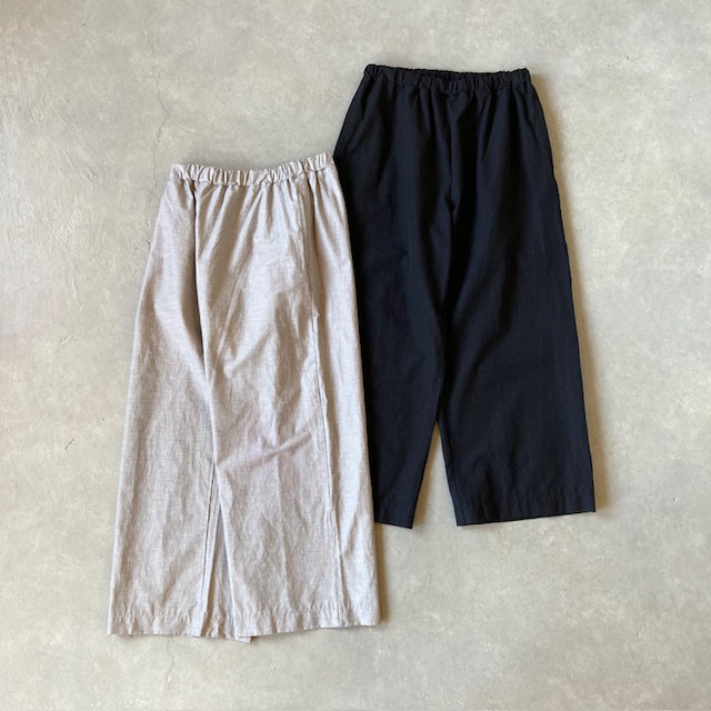 PRIT 綿麻ストレッチワイドパンツ