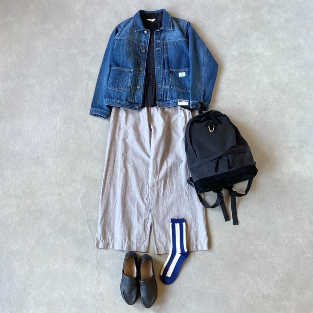 PRIT 綿麻ストレッチワイドパンツ