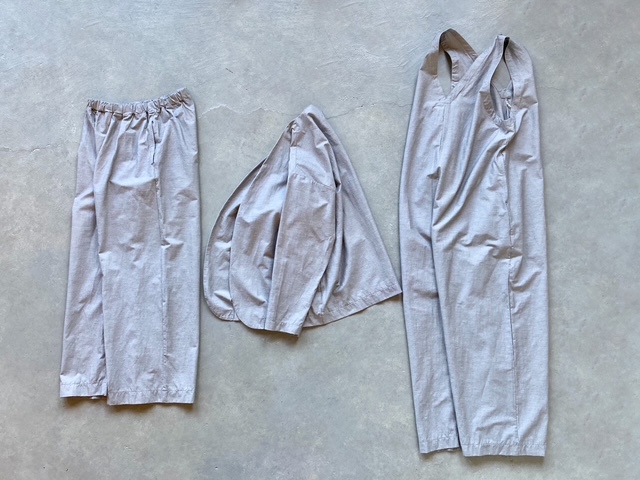 PRIT 綿麻ストレッチVネックオールインワン