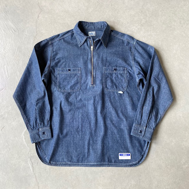 UNION HERCULES MADE インディゴダンガリーハーフZIPシャツ