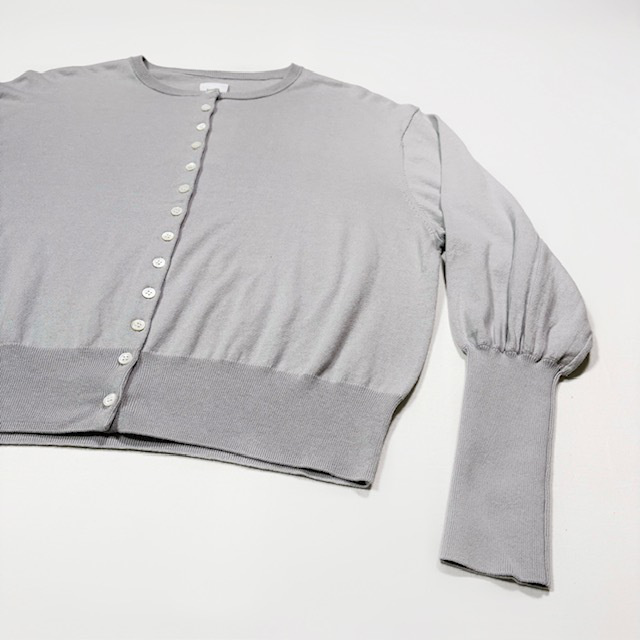 Gauze GATHER SLEEVE KNIT CARDIGAN