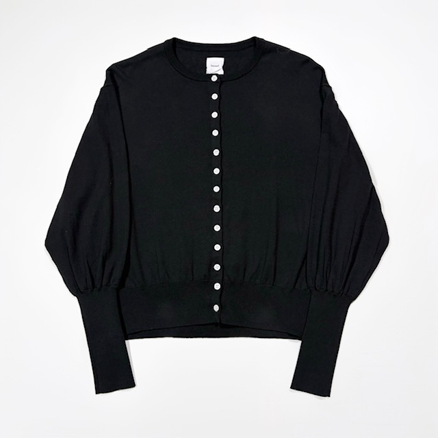 Gauze GATHER SLEEVE KNIT CARDIGAN