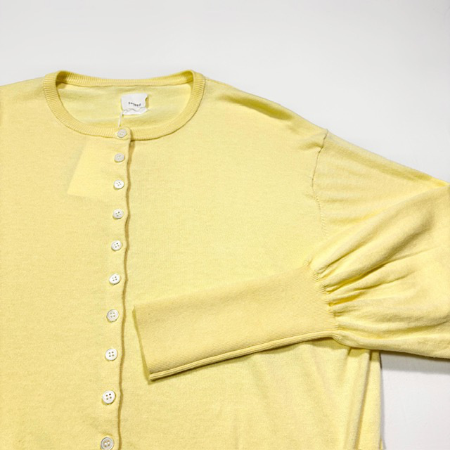 Gauze GATHER SLEEVE KNIT CARDIGAN