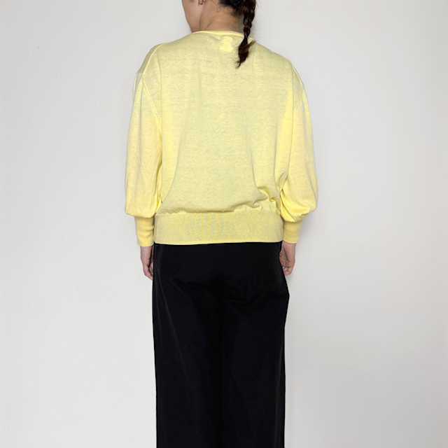 Gauze GATHER SLEEVE KNIT CARDIGAN