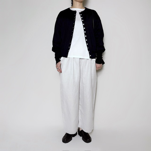 Gauze GATHER SLEEVE KNIT CARDIGAN