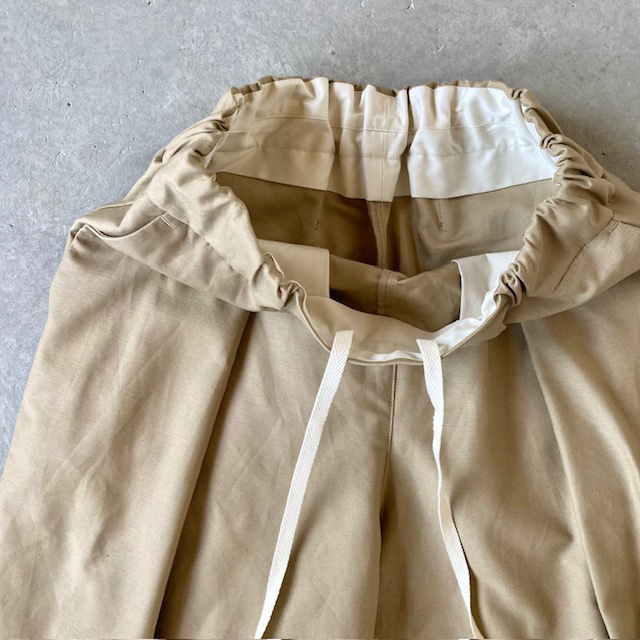 結-yui- COTTON/LINEN BACK SATIN  WIDE TUCK EASY BAGS