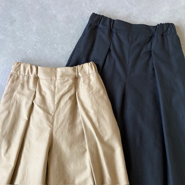 結-yui- COTTON/LINEN BACK SATIN  WIDE TUCK EASY BAGS