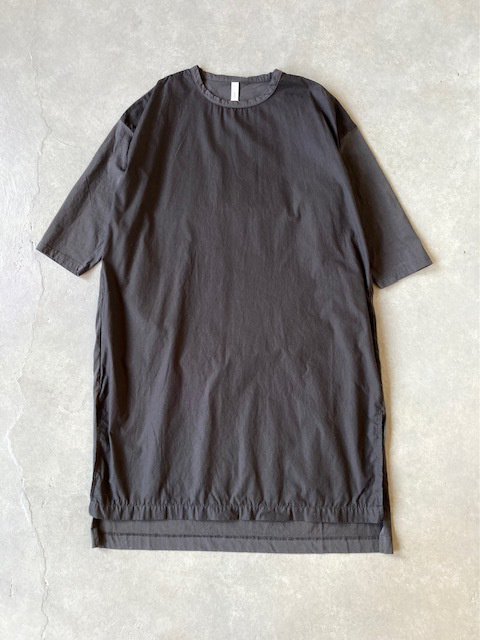 PRIT サイロプレミアム天竺×ブロード 切替7分袖スリットワイドワンピース