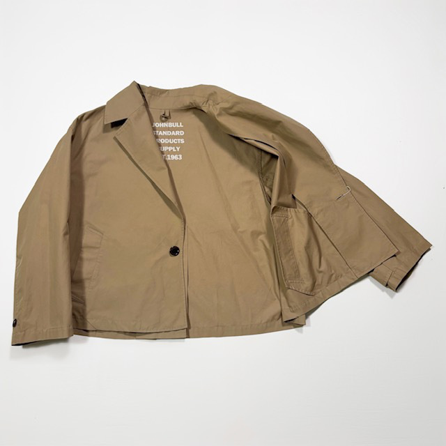 JOHNBULL ピーチツイルライト トレンチショートコート
