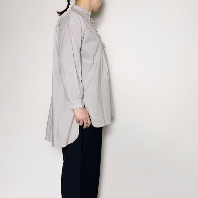 maison de soil 60s ORGANIC CAMBRIC WITH EMB BANDED COLLAR EMB TUNIC