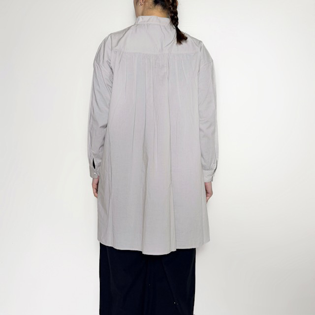 maison de soil 60s ORGANIC CAMBRIC WITH EMB BANDED COLLAR EMB TUNIC